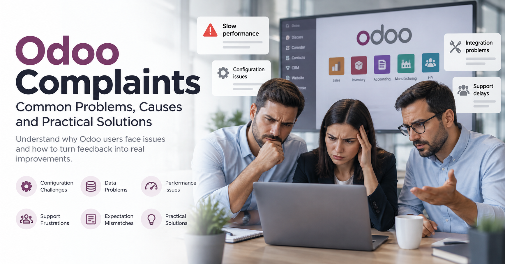 Odoo complaints, common problems, causes and practical solutions