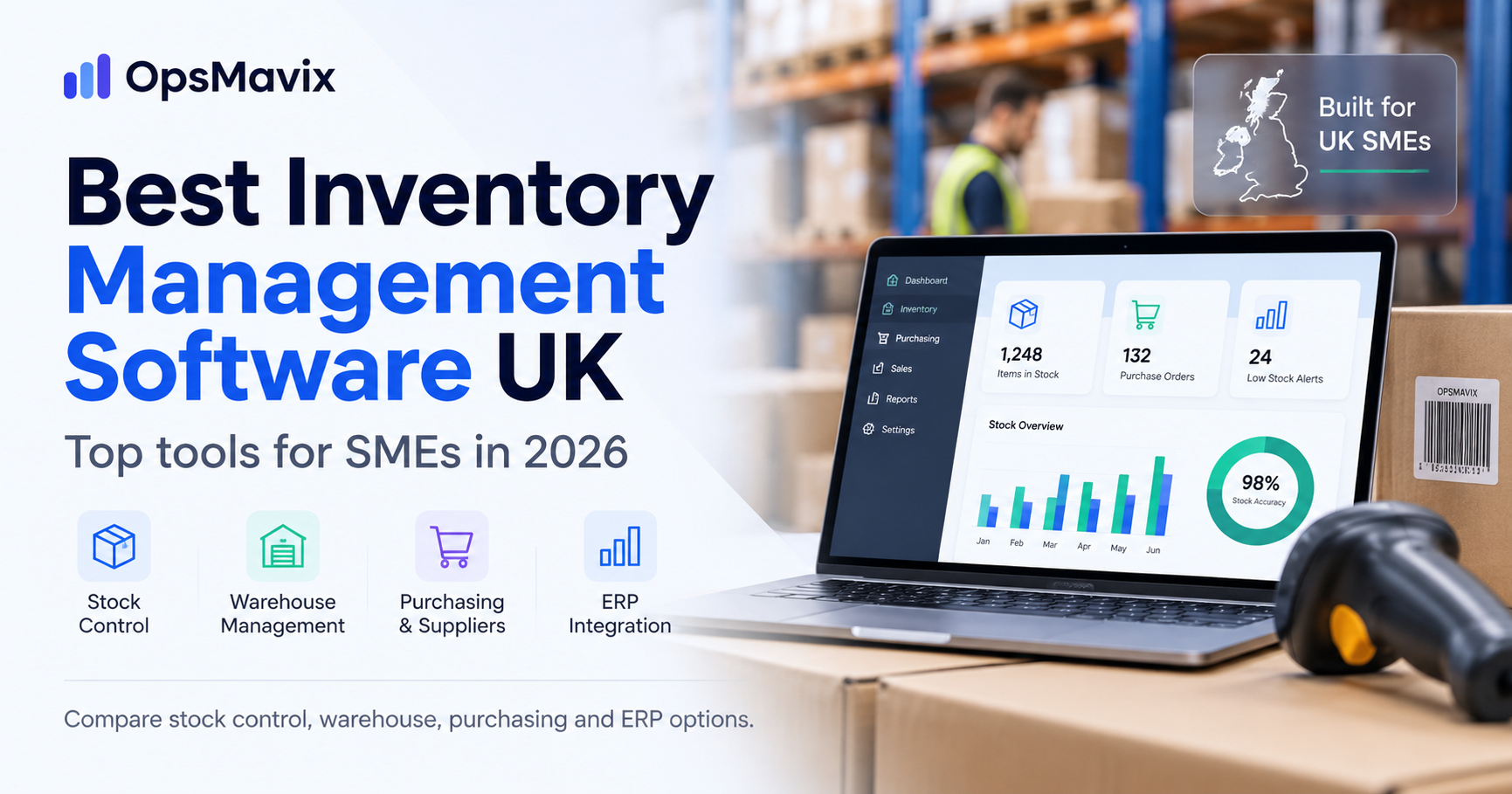 Best inventory management software UK for SMEs in 2026 with stock control, warehouse management, purchasing and ERP features