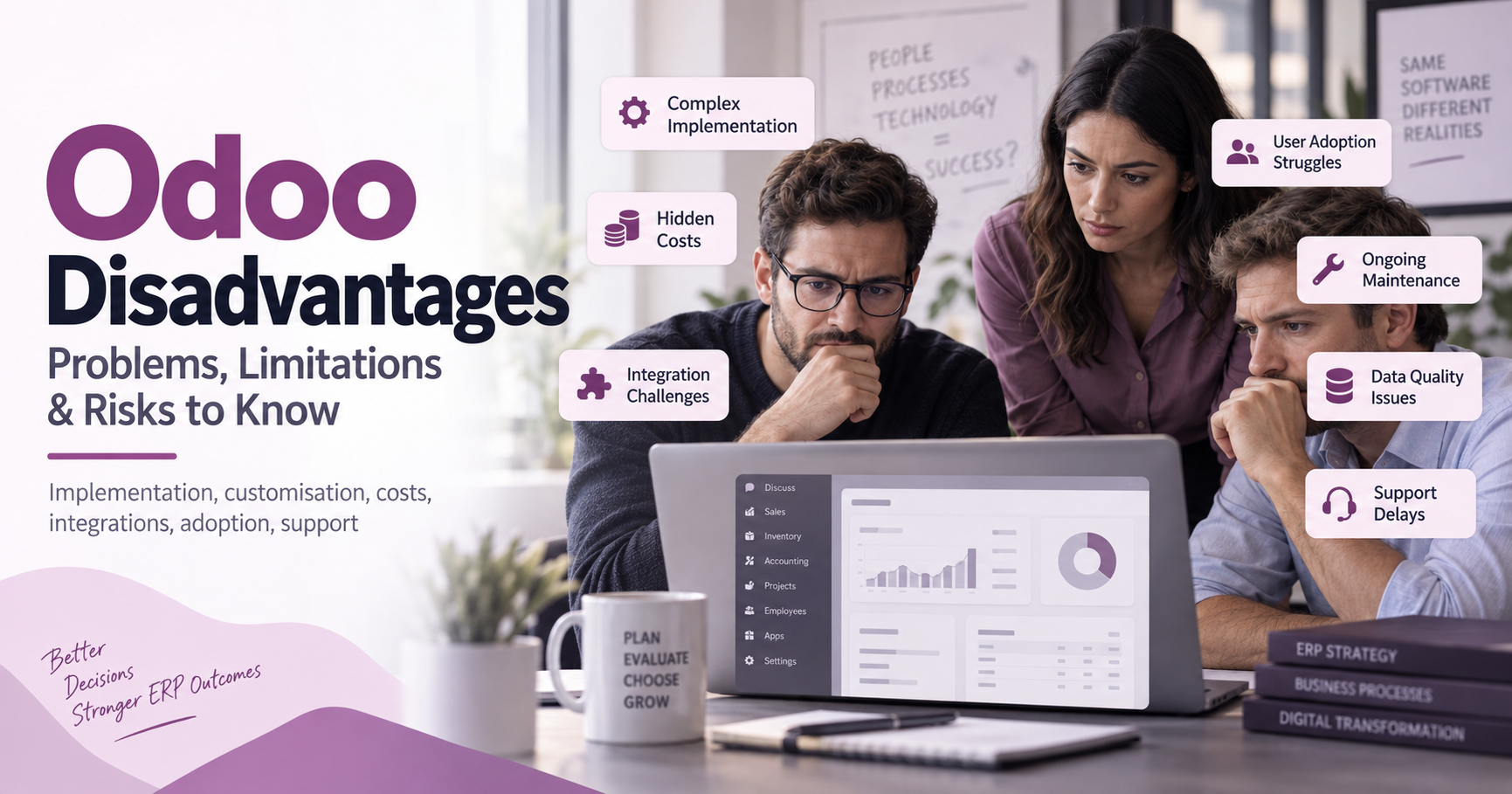 Odoo disadvantages, common problems, limitations and implementation risks