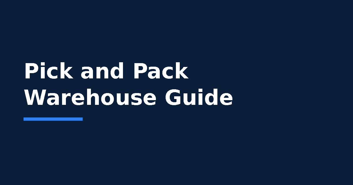 OpsMavix graphic with the title Pick and Pack Warehouse Guide on a navy background
